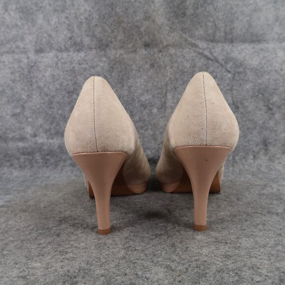 Franco Sarto Shoes Womens 7.5 Pump Platform Fashion Suede Beige Round Toe Orlina - Picture 8 of 16